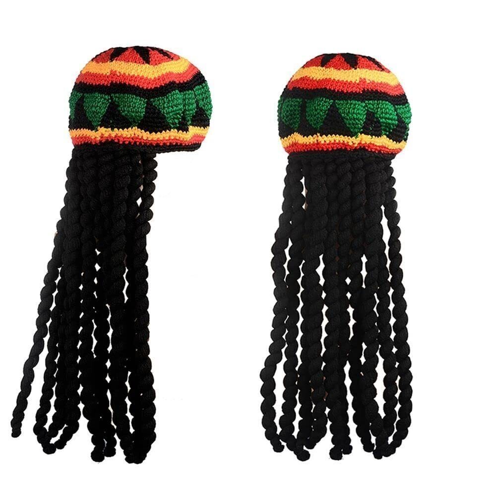 7539 2pcs Knitted Beanies Crochet,Unisex Wig Braid Hat